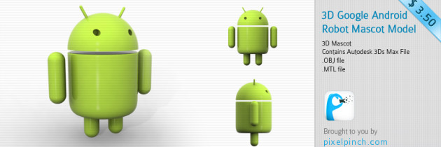 3D Google Android Robot or Mascot for $3.50/- Only